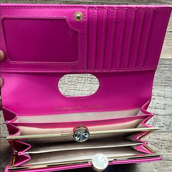 Ted Baker Fuchsia Wallet with Gold Accents - Picture 6 of 10